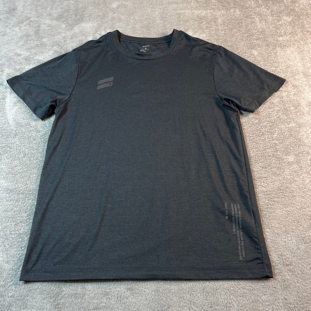 Hurley T-Shirt Mens Medium Gray Short Sleeve Athletic Training Tee Surf Beach